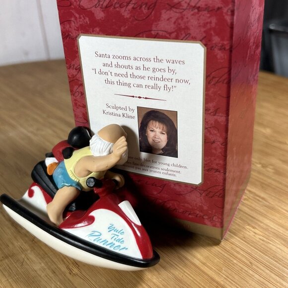 2000 Hallmark Santa Claus Ornament Yule Tide Runner Keepsake Santa On Vacation - Picture 4 of 4